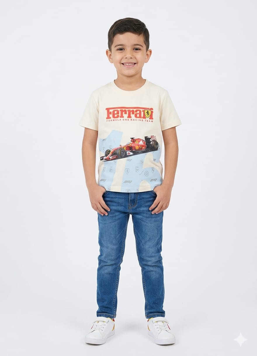 Cream Ferrari T-shirt