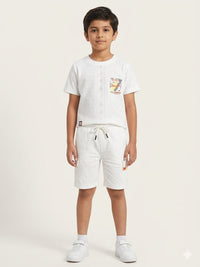 Boys' White Schifli Embroidered Short Set