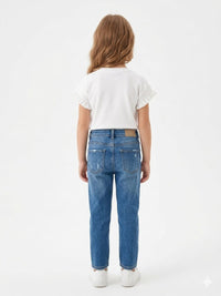 White T-shirt with Floral Applique