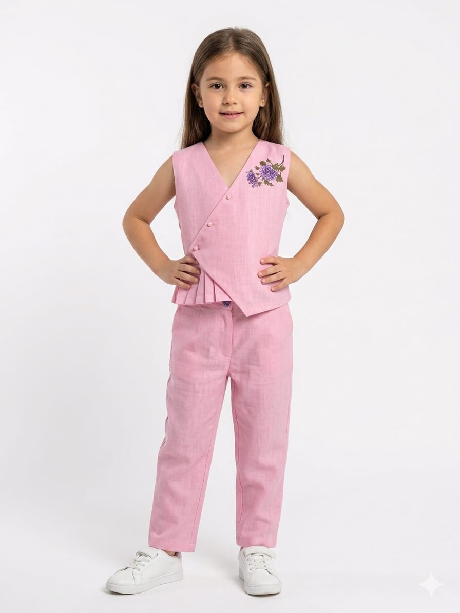 Cotton Pink Co-ord Set (Pants)