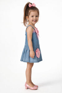 Rosie Denim Pleated Party Dress