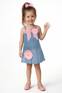 Rosie Denim Pleated Party Dress