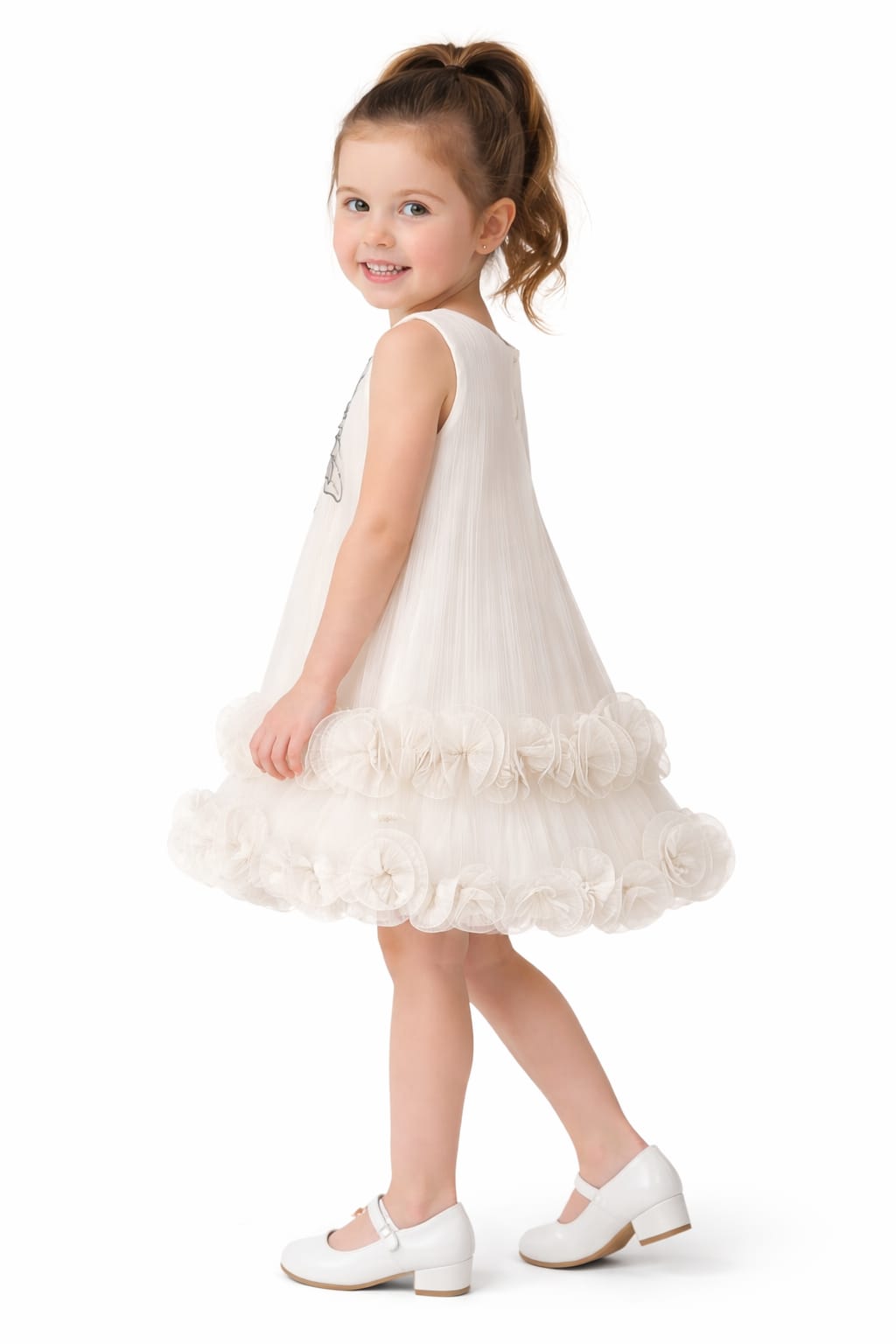Light weight Enchanted Bloom Pleated Tulle Dress