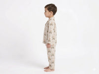 Boys' Vintage Tractor Print Night Suit – Earthy Beige
