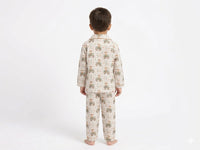Boys' Vintage Tractor Print Night Suit – Earthy Beige