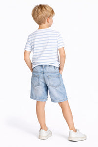Boys' Light Wash Elastic Waist Denim Shorts