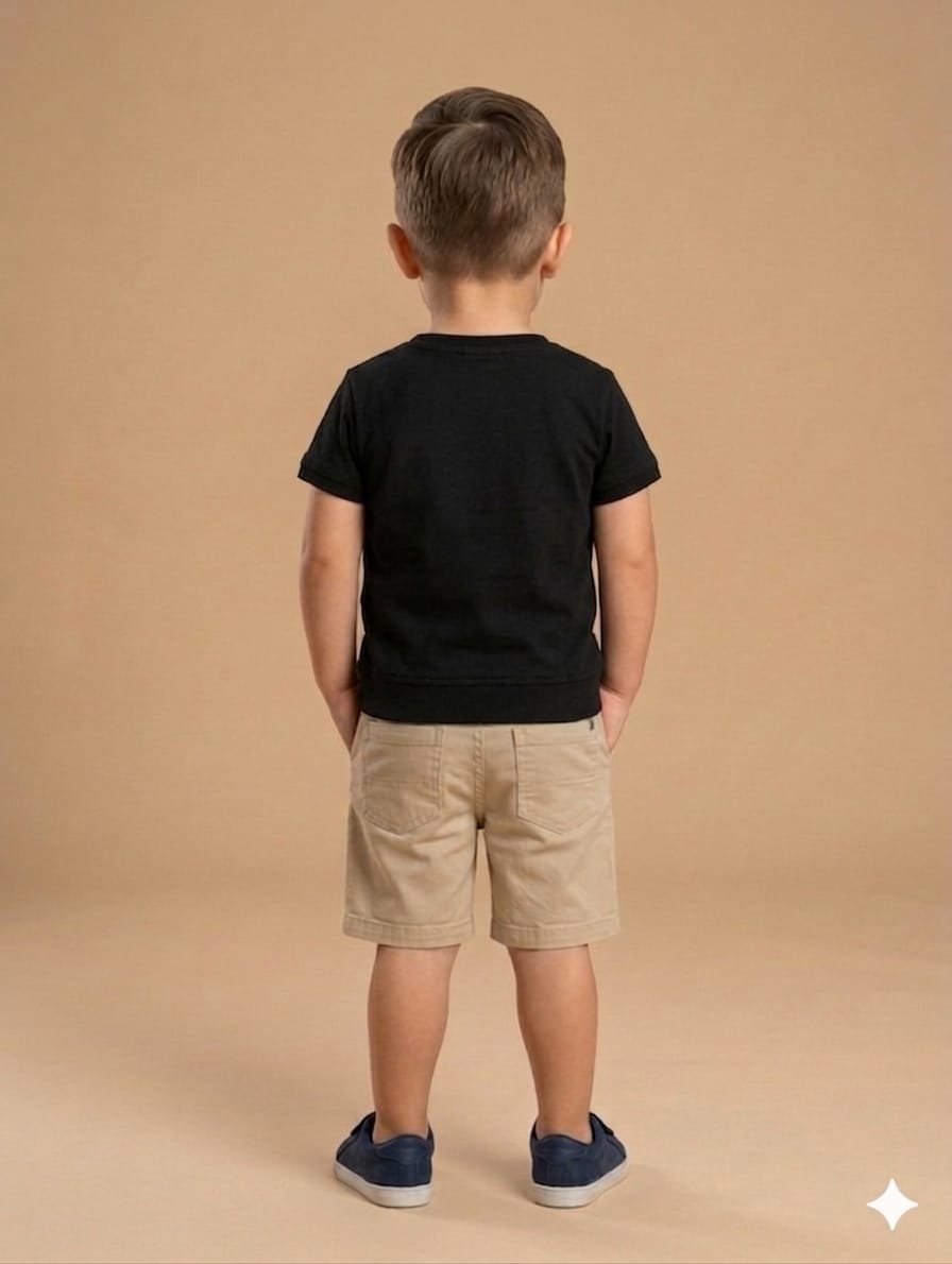 Boys Premium Black Crew Neck T-shirt