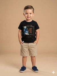 Boys Premium Black Crew Neck T-shirt