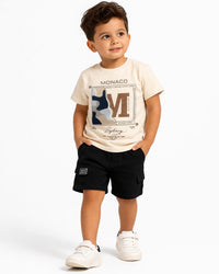Boys Premium Cream Crew Neck T-shirt