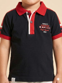 Boys Premium Navy Polo Neck T-shirt