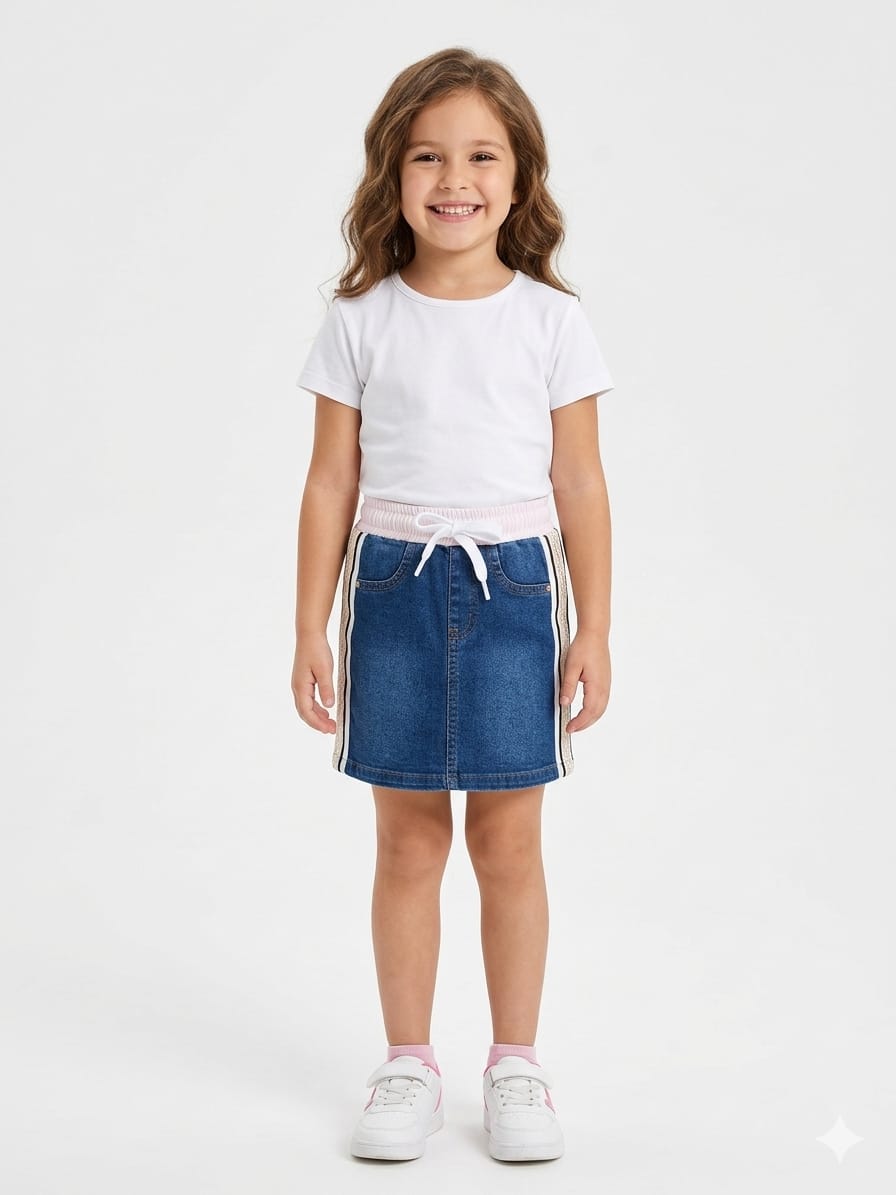 Dark Denim Elastic Skirt
