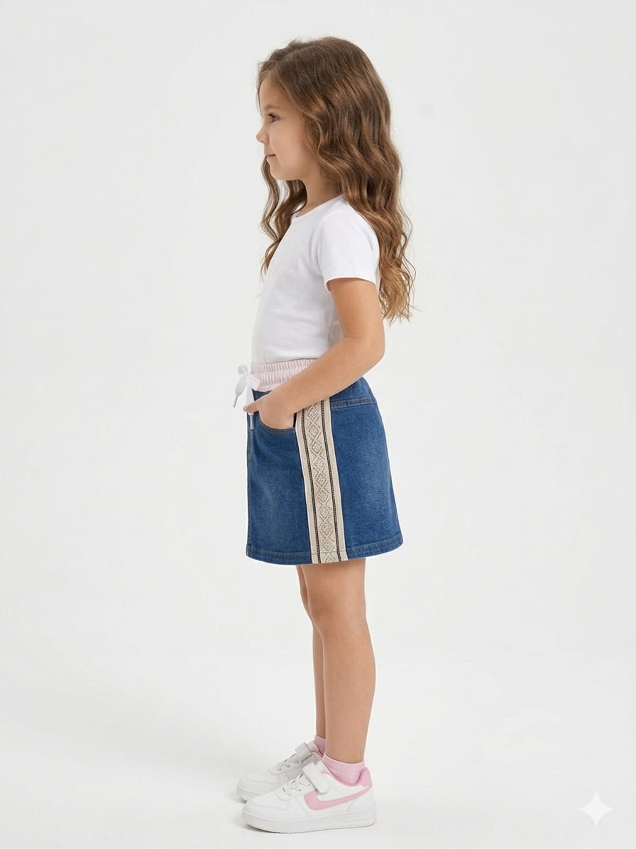 Dark Denim Elastic Skirt