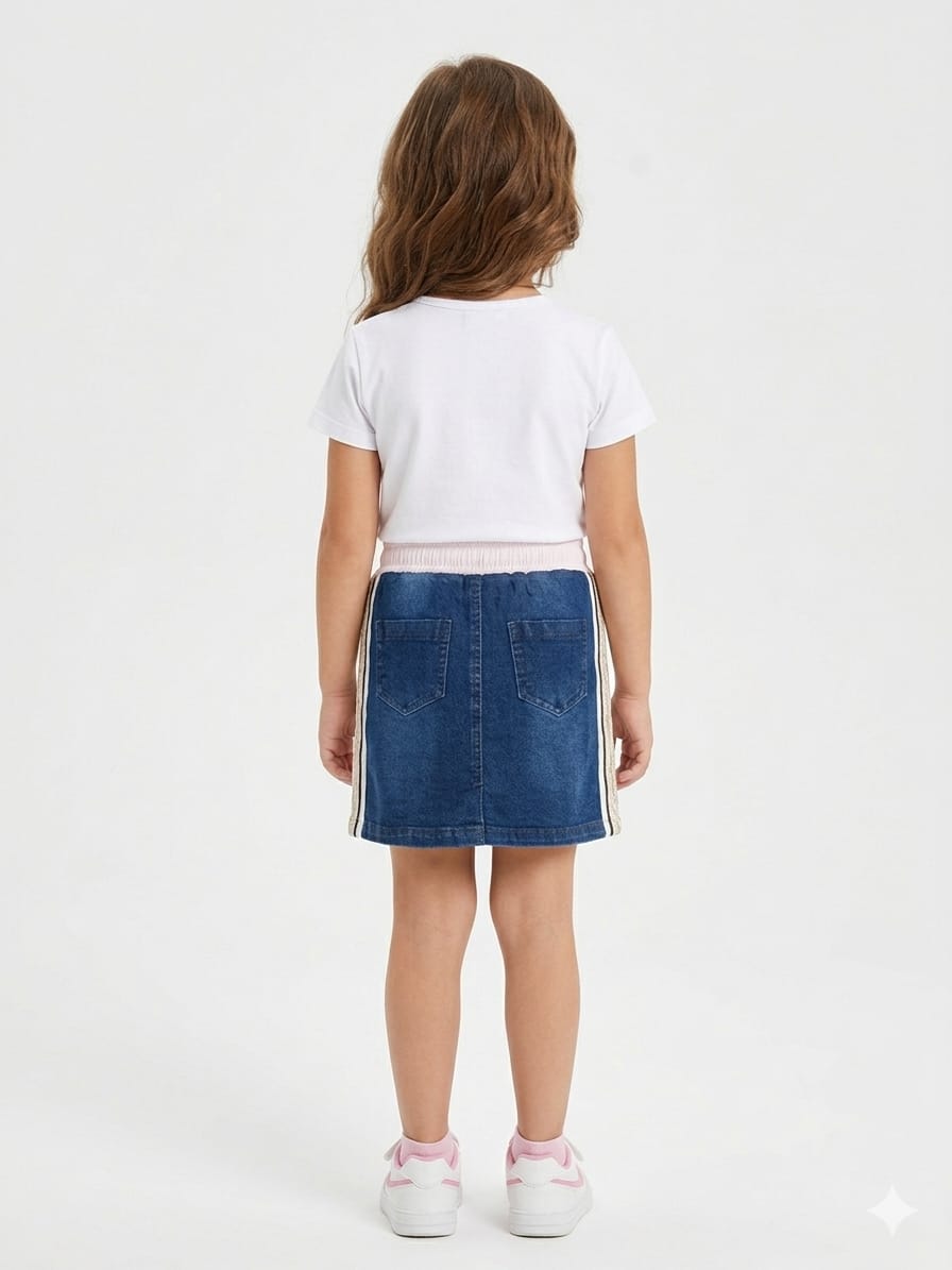 Dark Denim Elastic Skirt