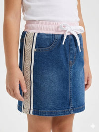 Dark Denim Elastic Skirt