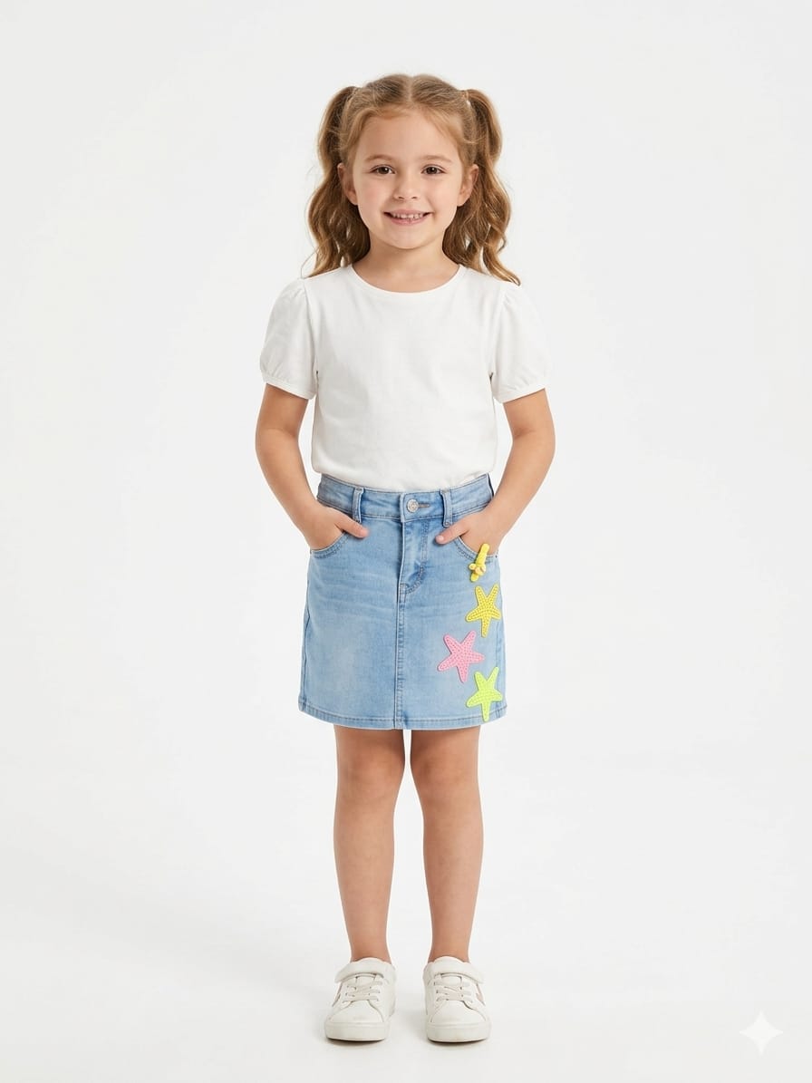 Light Blue Denim Skirt