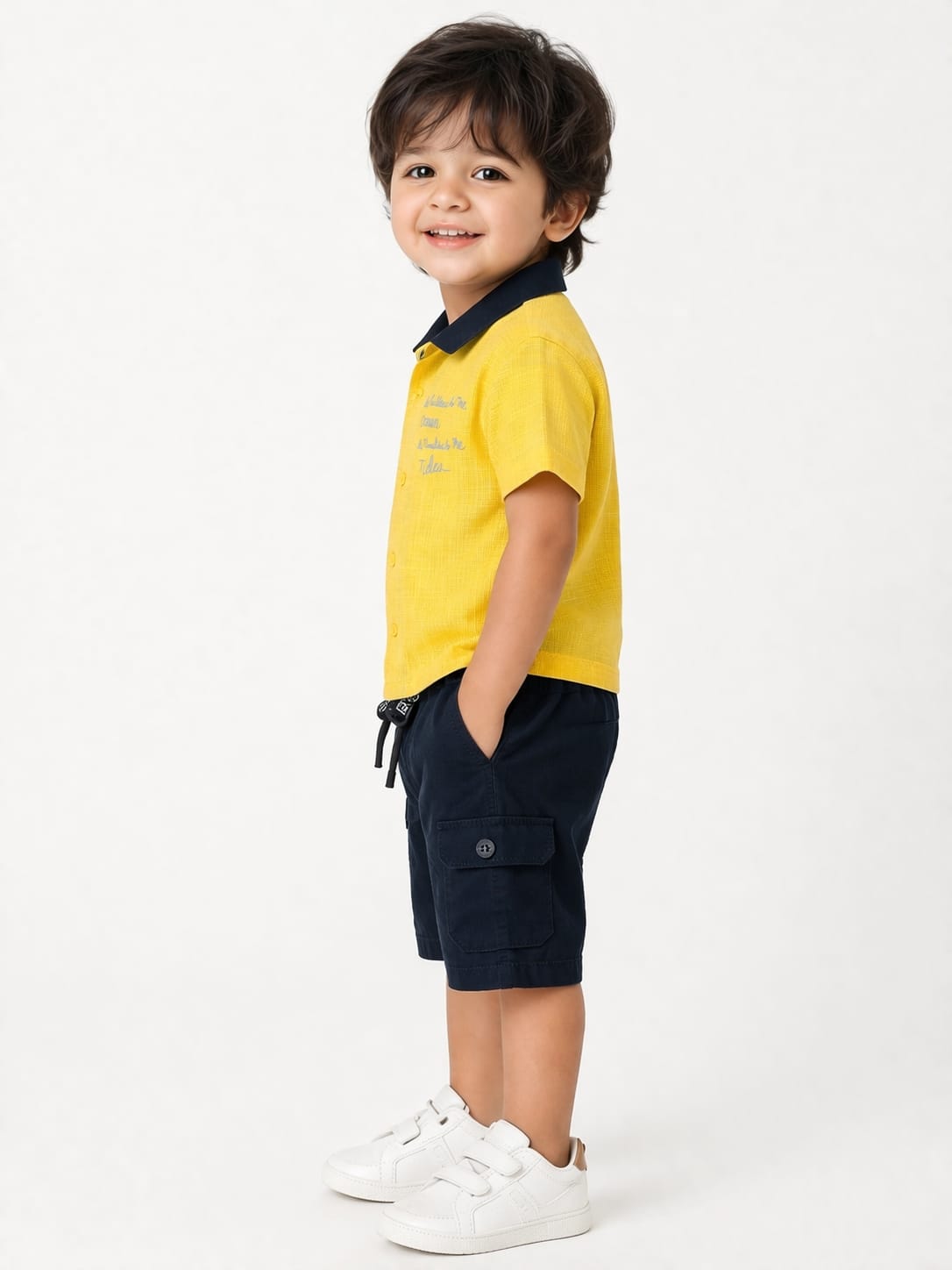 Sun-Kissed Nautical Set | Linen-Blend Shirt & Cargo Shorts