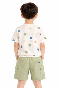 The Playful Polka & Cargo Set – Sage Green & Cream
