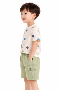 The Playful Polka & Cargo Set – Sage Green & Cream