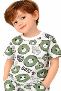Boys' Green Teddy Shorts Set