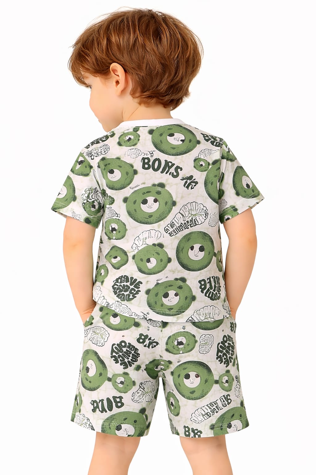Boys' Green Teddy Shorts Set