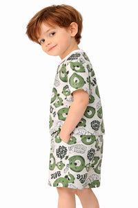 Boys' Green Teddy Shorts Set