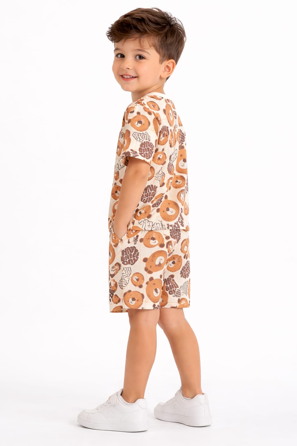 Boys' Rust Teddy Shorts Set