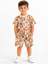 Boys' Rust Teddy Shorts Set