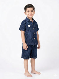 Boys' Denim Pinstripe Co-ord Set