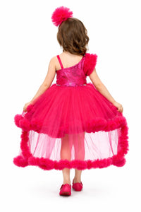 Rani Partywear Frill Frock with Detachable Trail