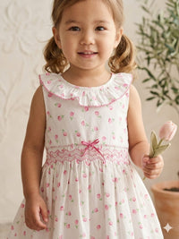 Vintage Tulip Hand-Smocked Frock