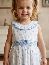 Blue Floral Motif Dress