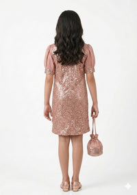 Rose Gold Sequin Party Dress