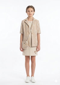 Beige Party Dress Two-Piece set