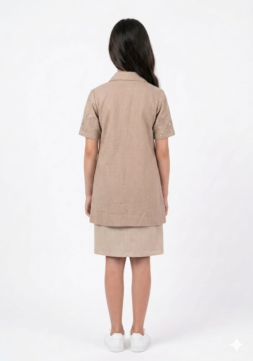 Beige Party Dress Two-Piece set