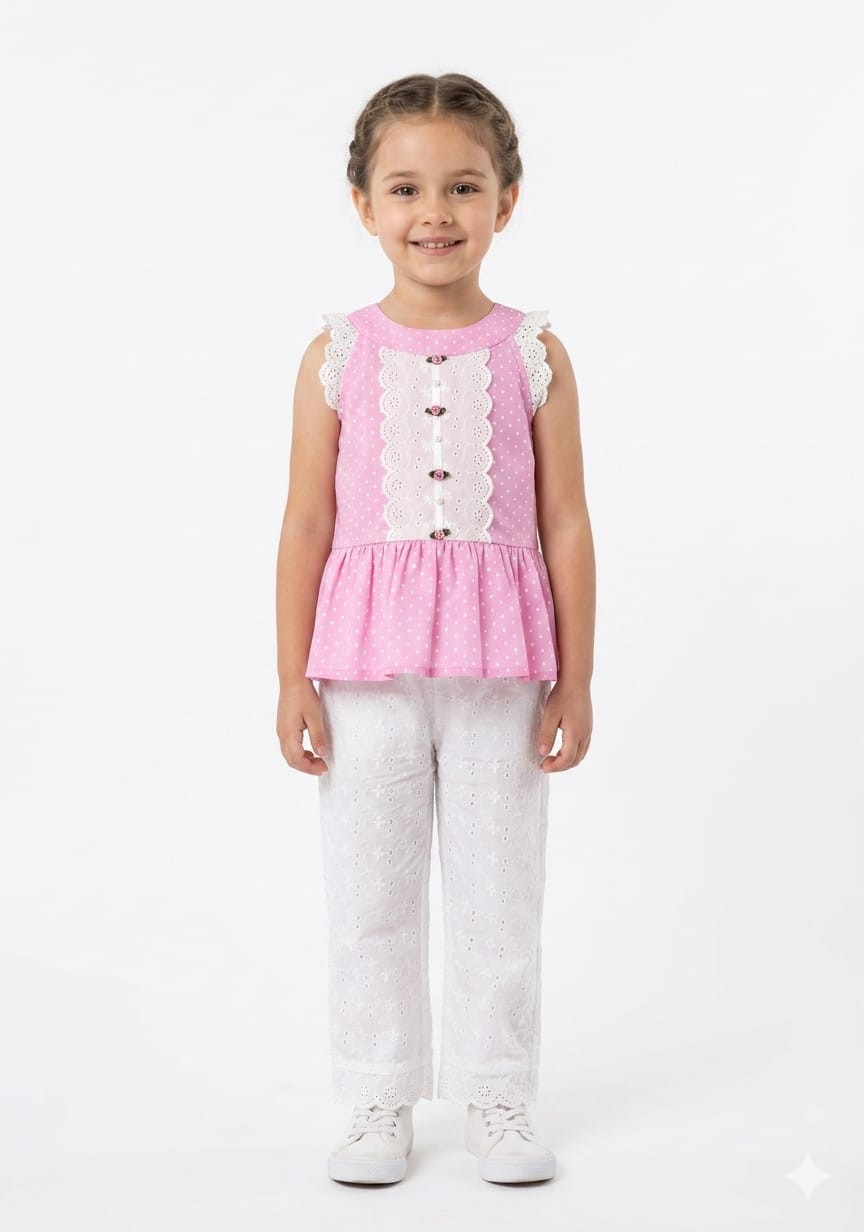 Pink polka dots Co-ord Set