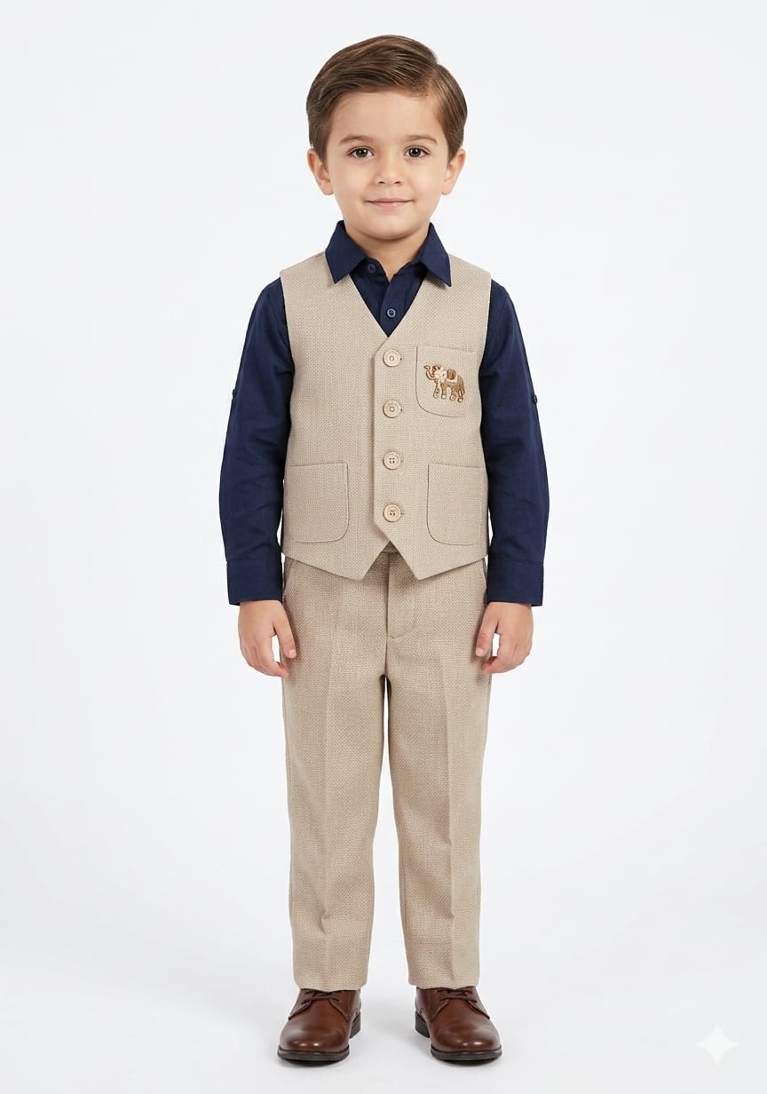 Little Gentleman’s Elephant Waistcoat Set