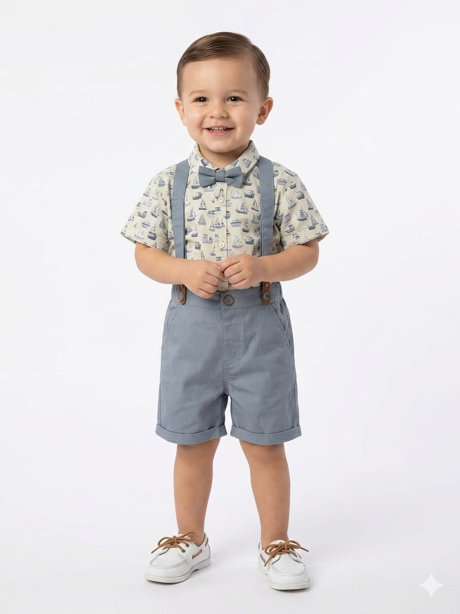 Seaside Explorer: 3-Piece Nautical Suspender Set