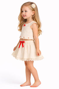 Petite Rose & Lace: 2-Piece Summer Skirt Set