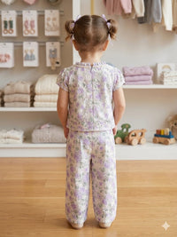Lilac Lace Pearl-Necklace Co-Ord Set