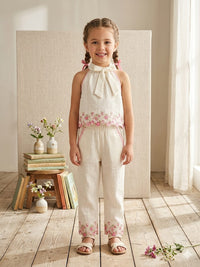 Ivory Vintage Blossom Halter & Trousers Set