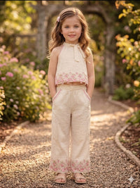 Ivory Vintage Blossom Halter & Trousers Set