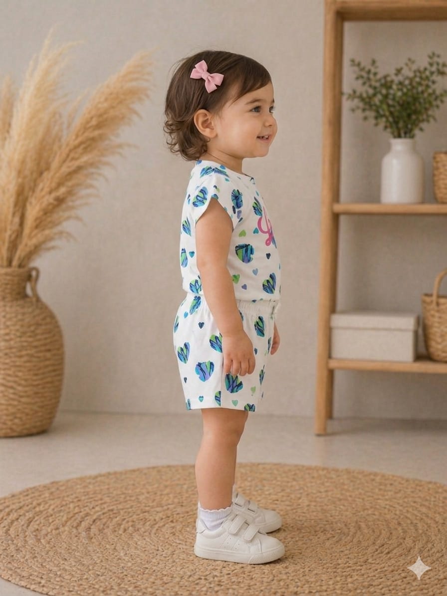 Toddler Girls' Heart-Print Co-ord Set