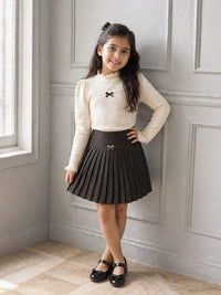 Black Pleated Shimmer Skirt