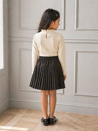 Black Pleated Shimmer Skirt