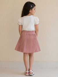 Onion Pink Pleated Shimmer Skirt