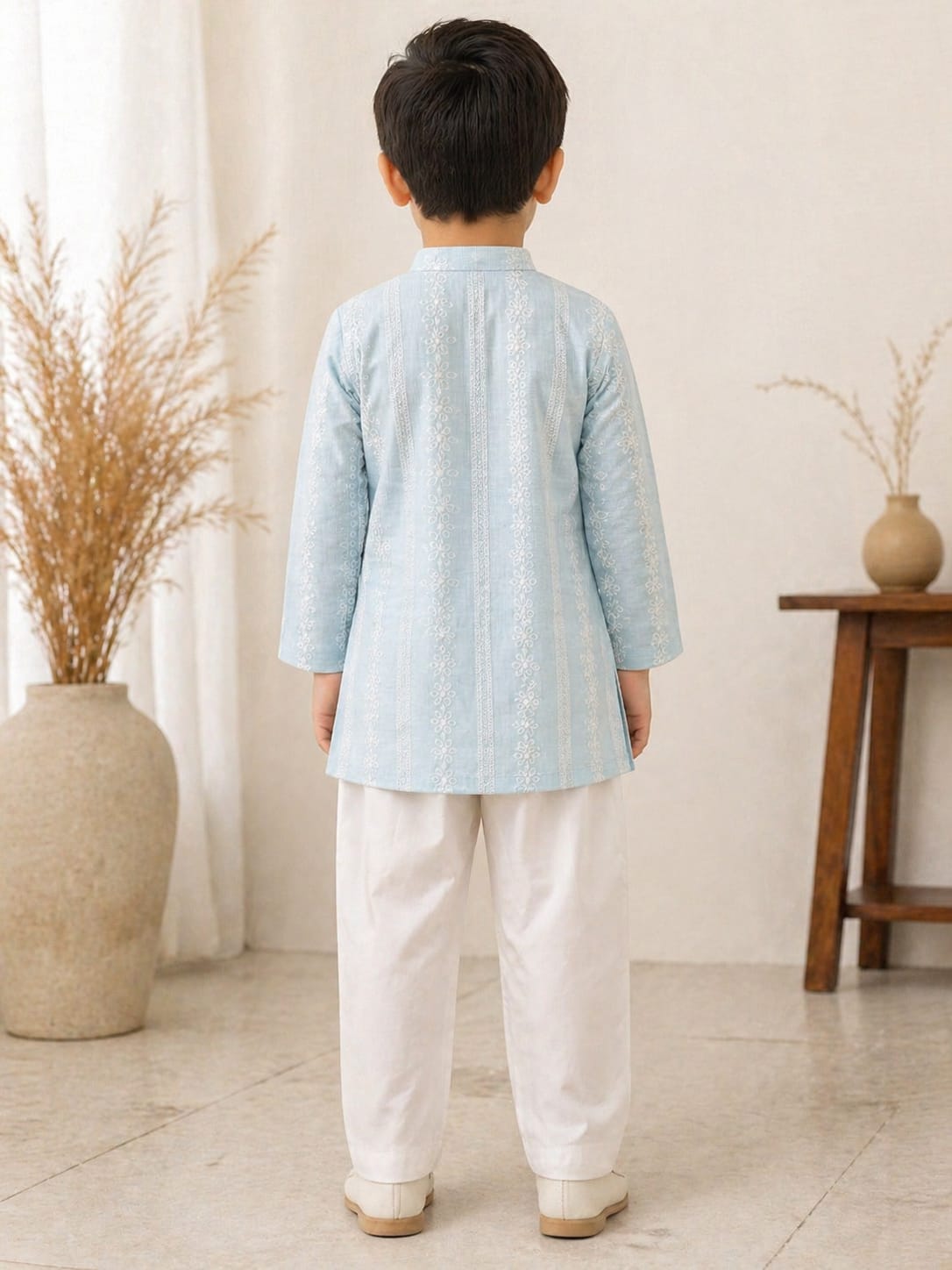 Azure Grace Chikankari Kurta Set