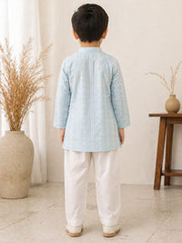 Azure Grace Chikankari Kurta Set