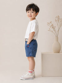 Indigo Stonewash Denim Shorts