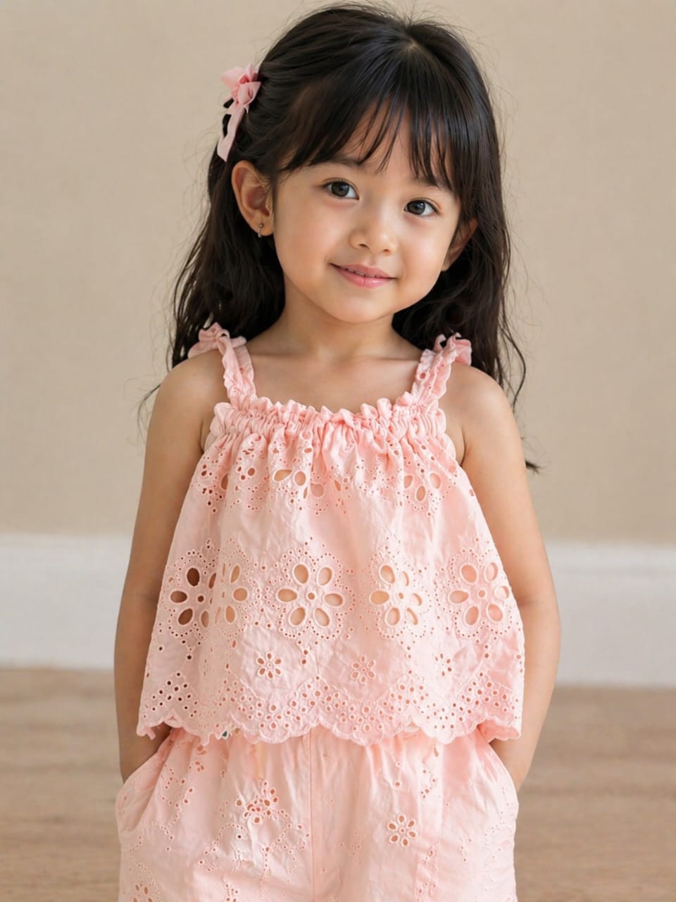 Peach Blossom Eyelet Summer Coord Set