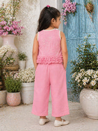 Pink Peony Embroidered Summer Set